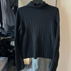 Madewell Black Ribbed Mockneck sweater